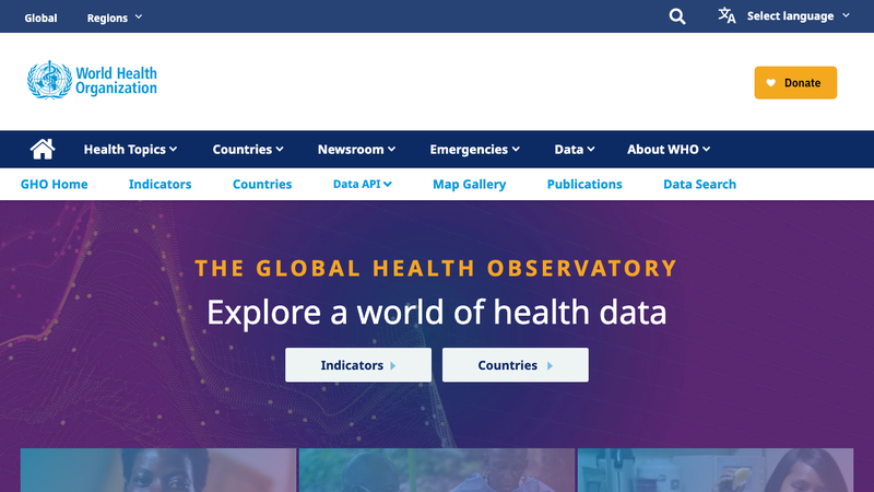WHO Global Health Observatory API