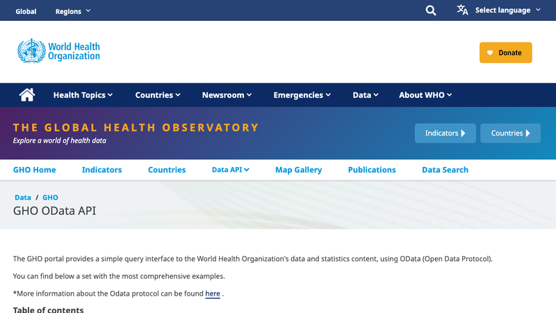 WHO Global Health Observatory