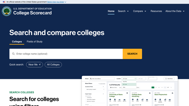 College Scorecard API