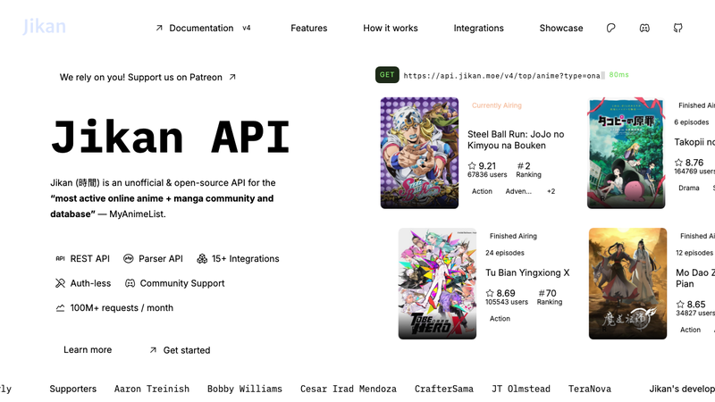 MyAnimeList API (via Jikan)