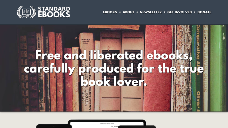 Screenshot of Standard Ebooks API homepage