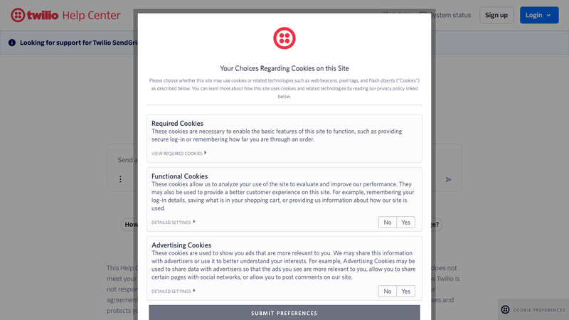 Screenshot of Twilio - Numbers homepage